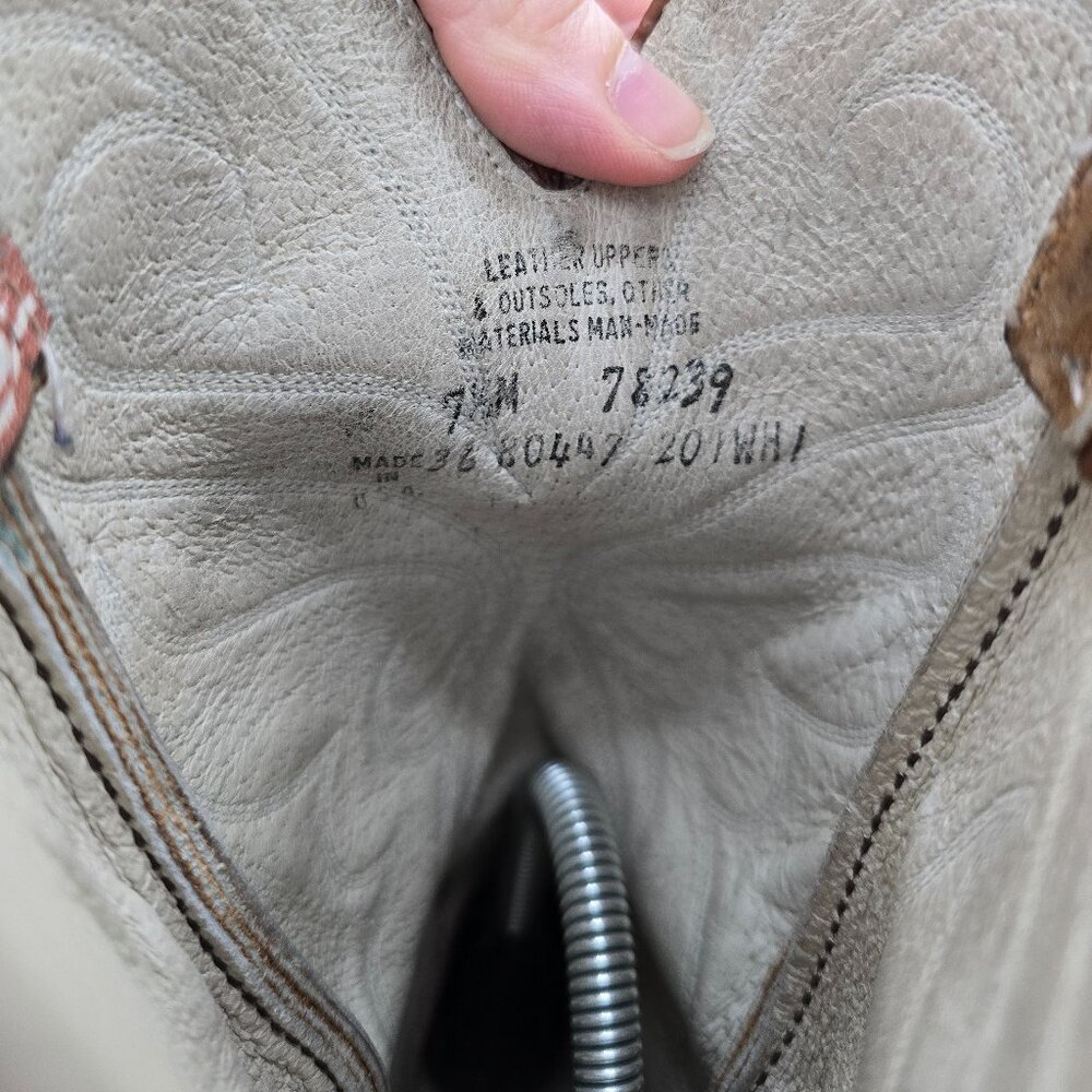 vintage | tan brown leather made in USA festival cowboy boots | WMS 7.5 - Picture 5 of 10